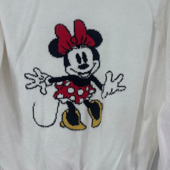 Disney Janie and Jack Minnie Mouse Knit Sweater Girls Size 7 White Red - Picture 2 of 7